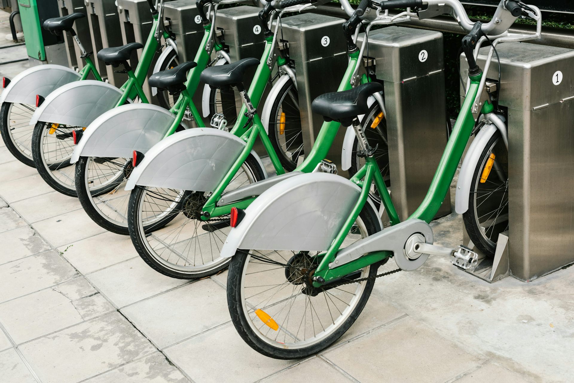 a row of bicycles