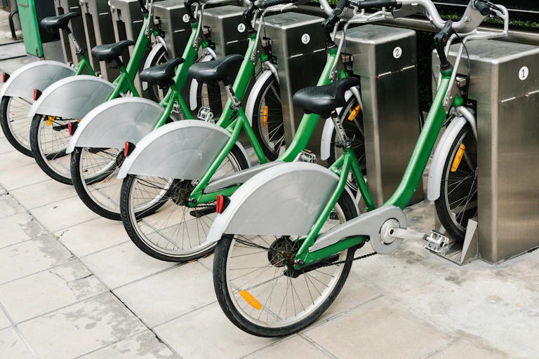 a row of bicycles