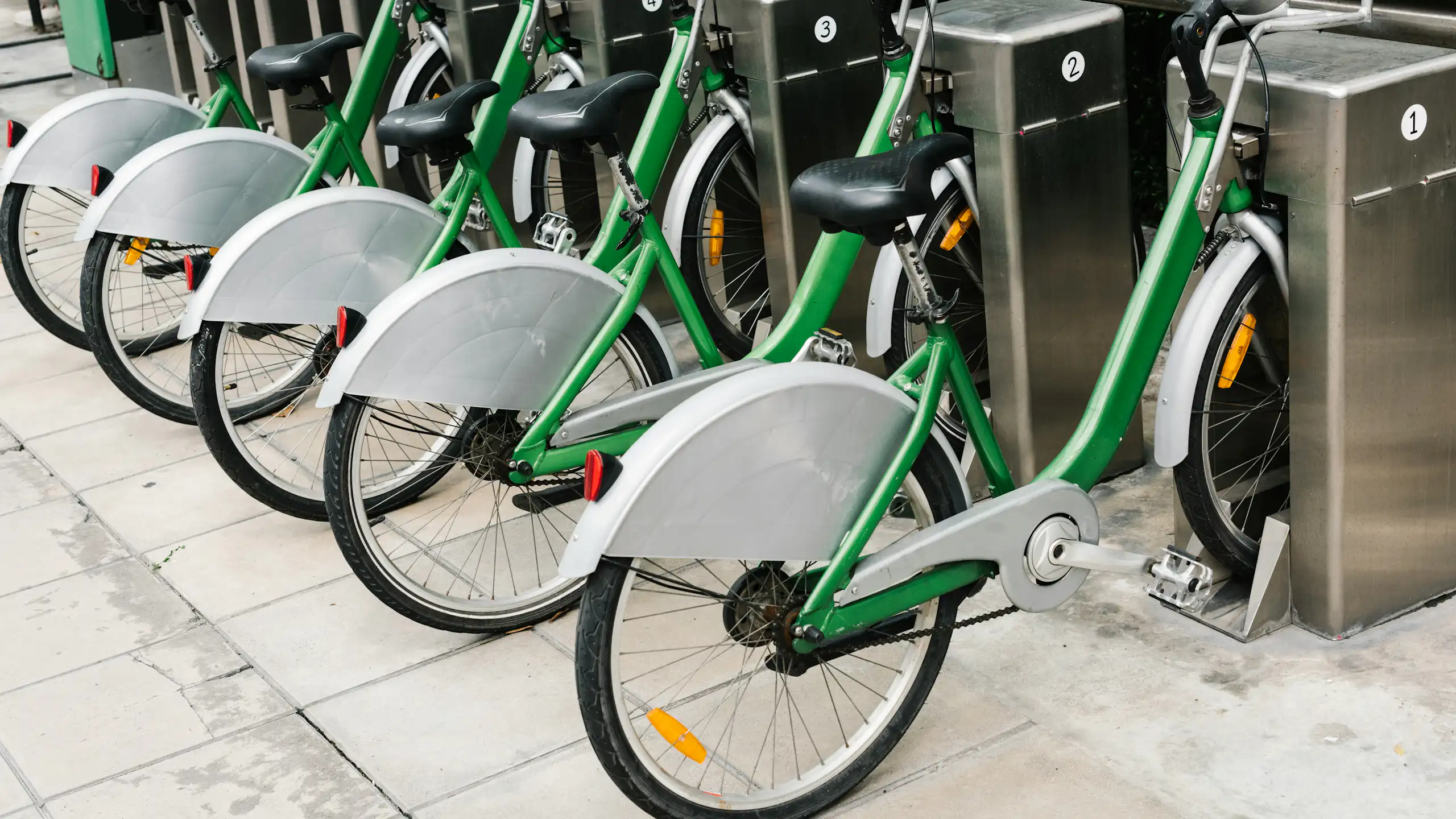 a row of bicycles