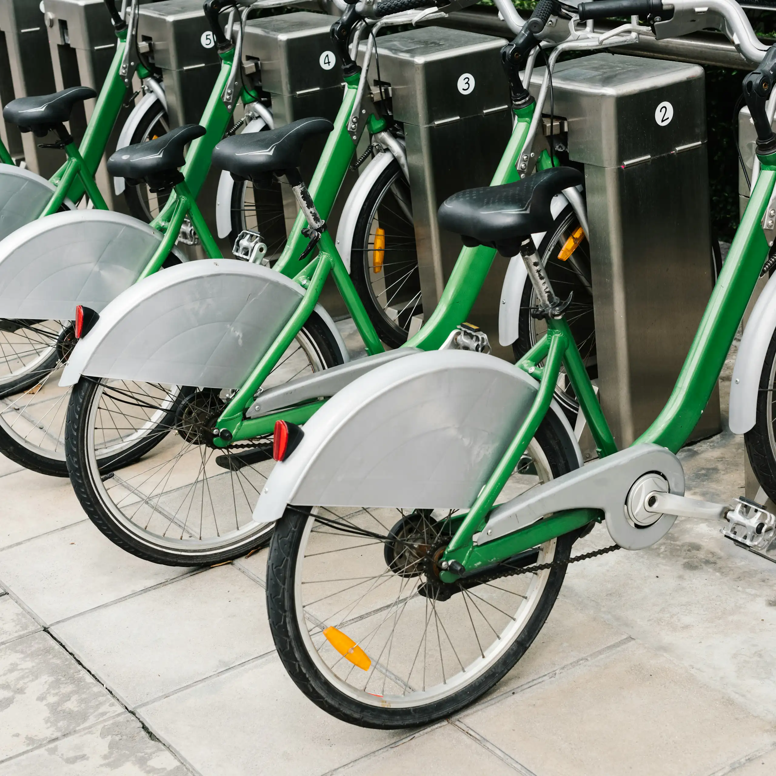 a row of bicycles