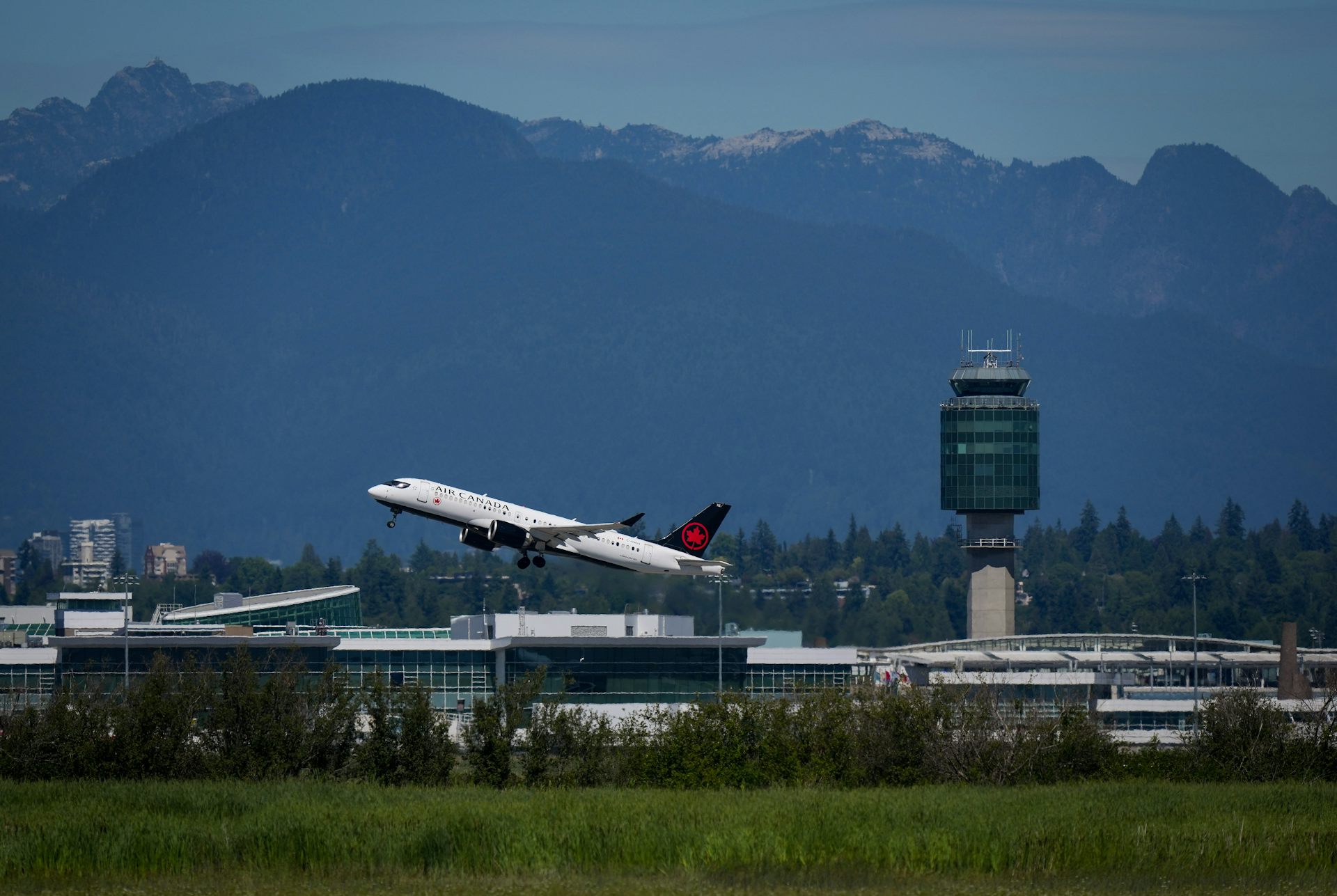 An airplane taking off from an airport