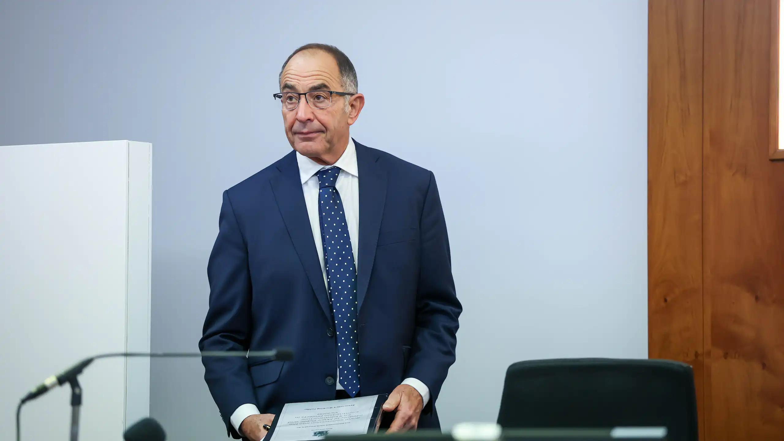 Chief justice Chris Kourakis during the Royal Commission into the Integrity of Major Public and Civil Infrastructure Construction Projects in Victoria.