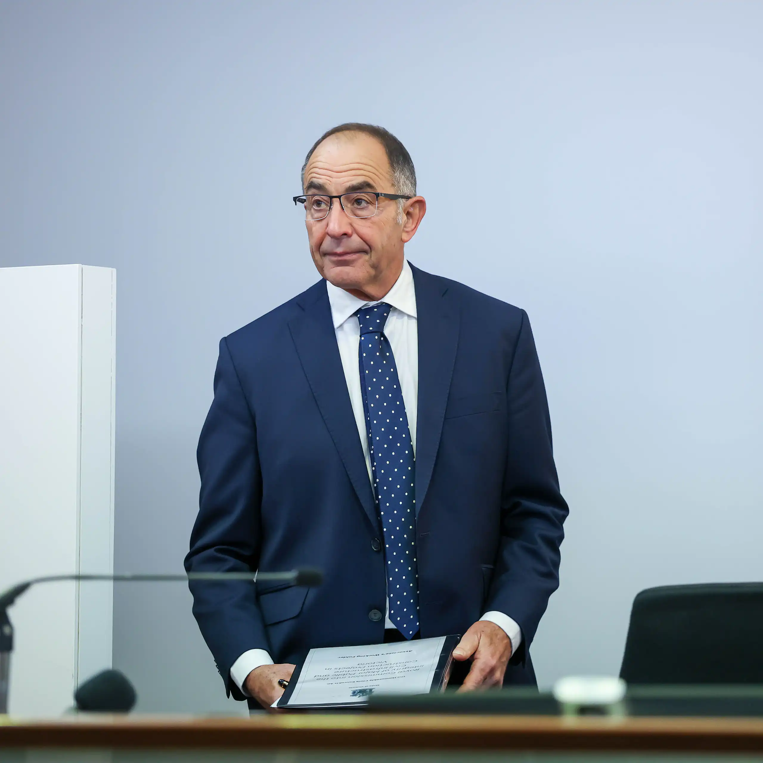 Chief justice Chris Kourakis during the Royal Commission into the Integrity of Major Public and Civil Infrastructure Construction Projects in Victoria.