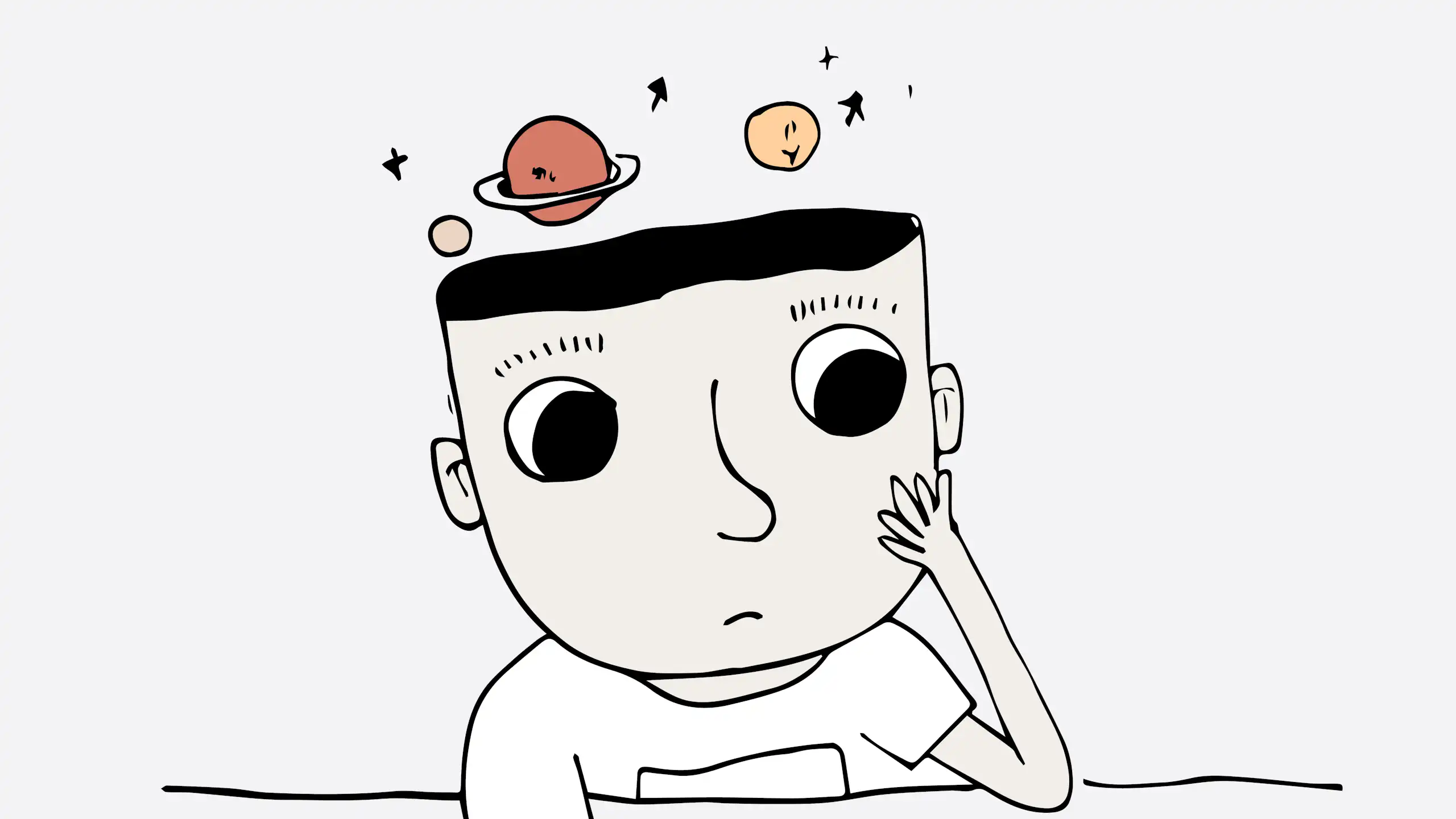 Représentation d'artiste en dessin : un personnage a l’air de sentir mal à l’aise à l’idée de ne pas savoir.