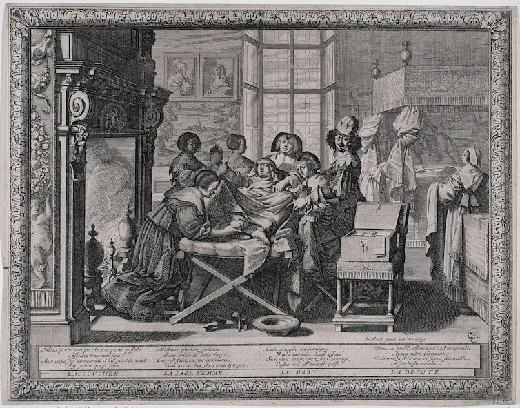 Le Mariage a la ville -- L’accouchement, par Abraham Bosse