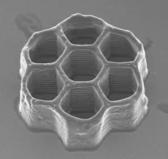 A ridged structure shaped like a honeycomb.
