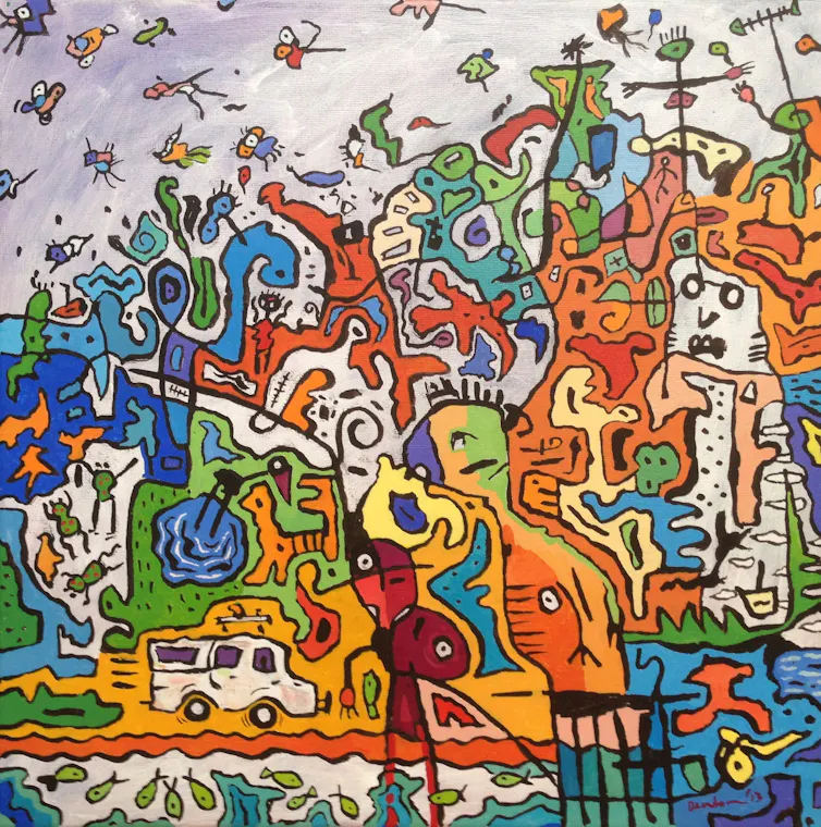 A colourful, intricate artwork