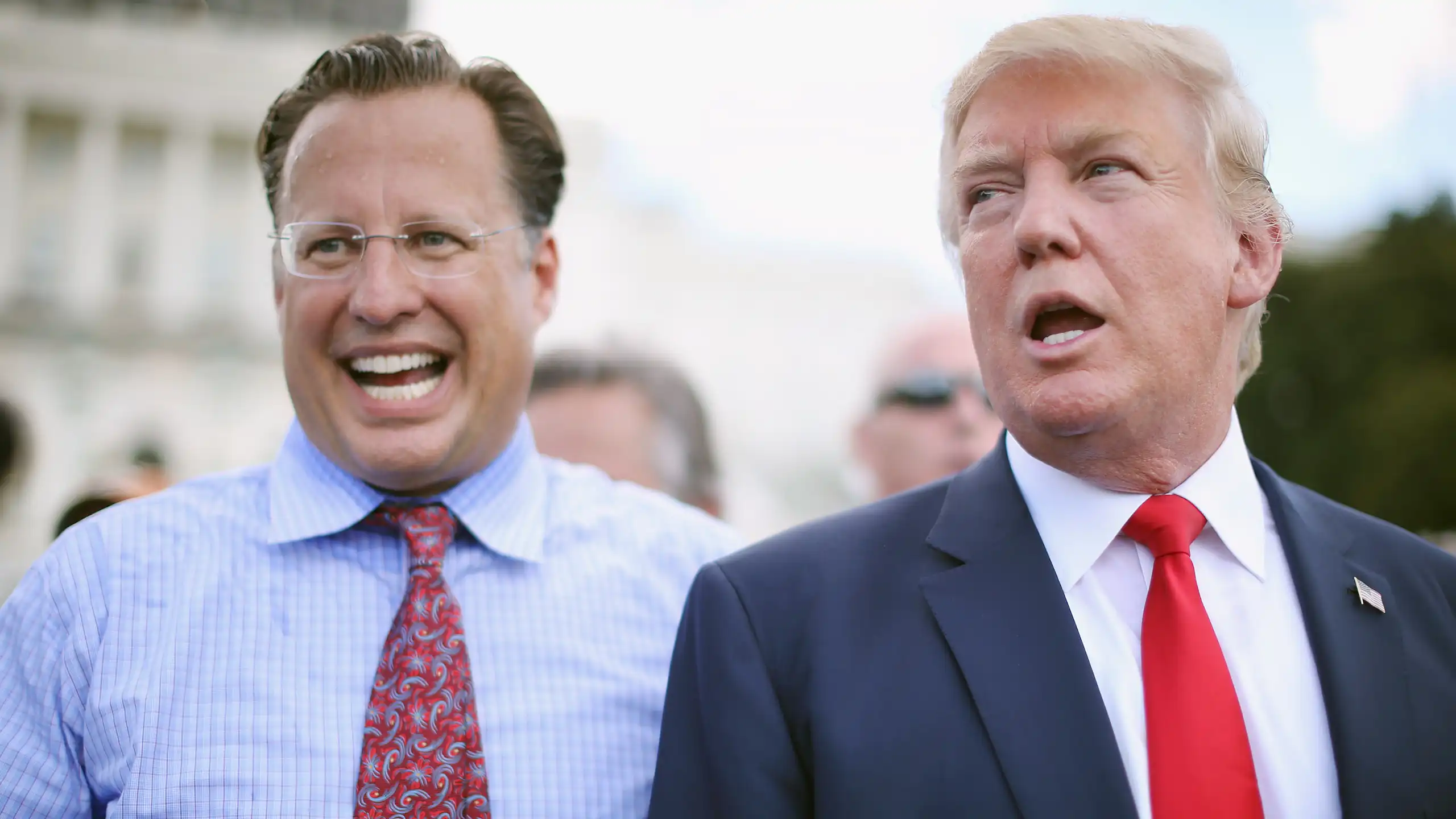Dave Brat and now US President Donald Trump seen together in a 2015 photo.