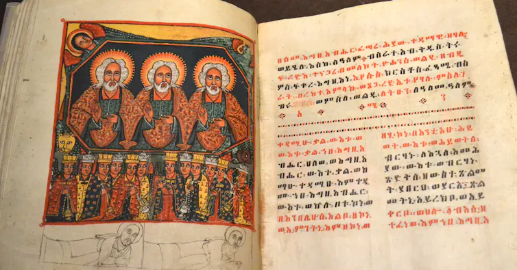 Text and illustrations inside the Gospel