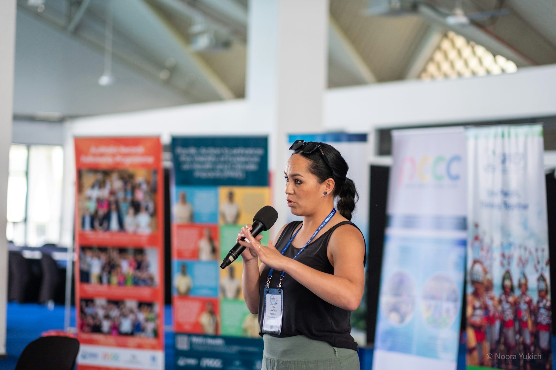 New Zealand delegate Awhina Ngatuere presenting a workshop on traditional knowledge.