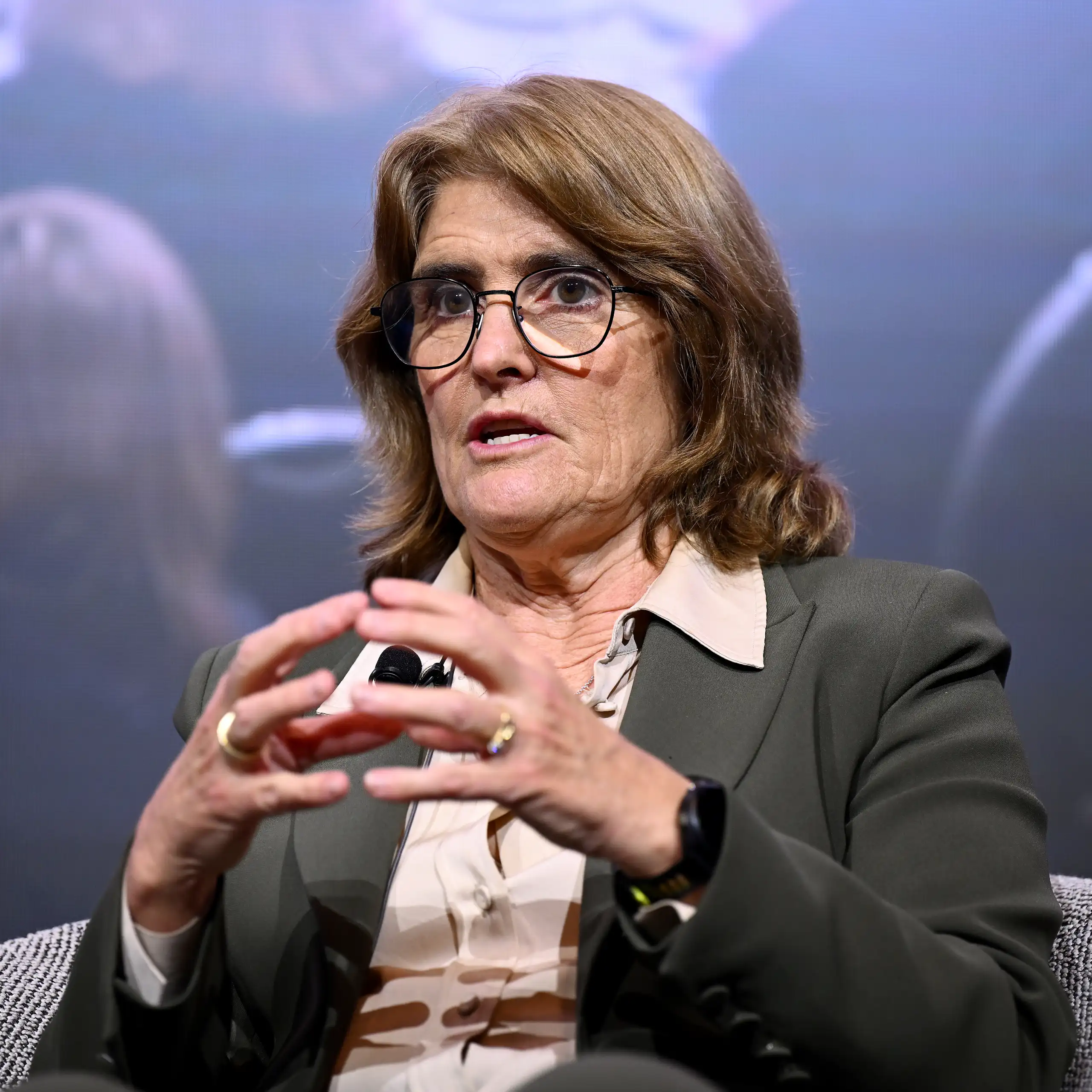 RBA Governor Michele Bullock speaks during a CEDA (Committee for Economic Development of Australia) address
