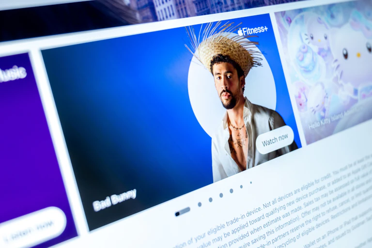 A screenshot of a computer screen showing Puerto Rican musician Bad Bunny.