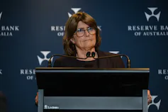 Reserve Bank Governor Michele Bullock speaks to media, Sept 29