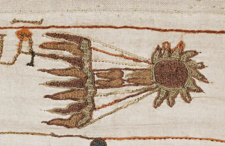 Halley's Comet in 1066 as depicted on the Bayeux tapestry.