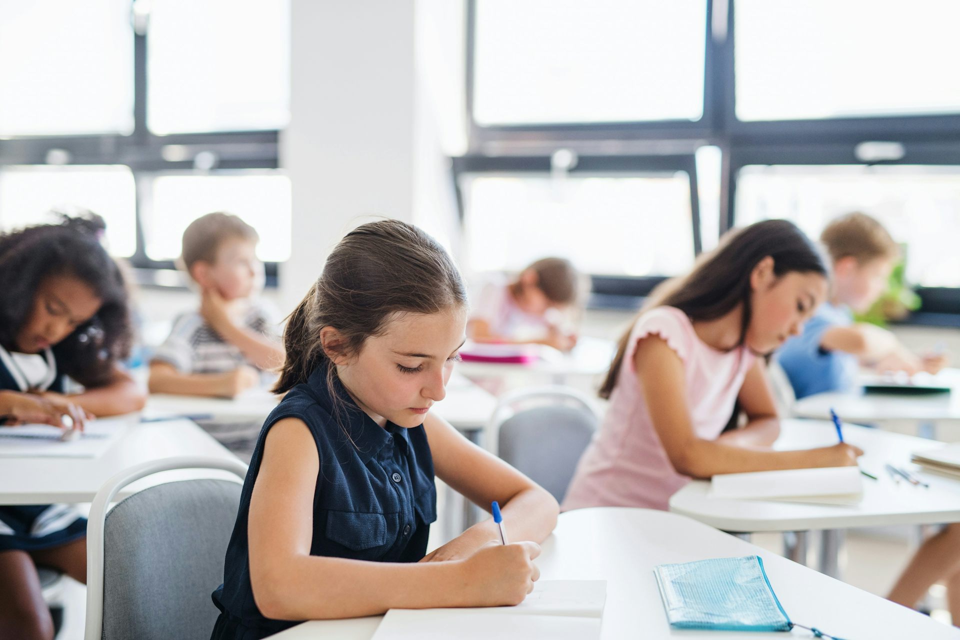 Students in an elementary school classroom
