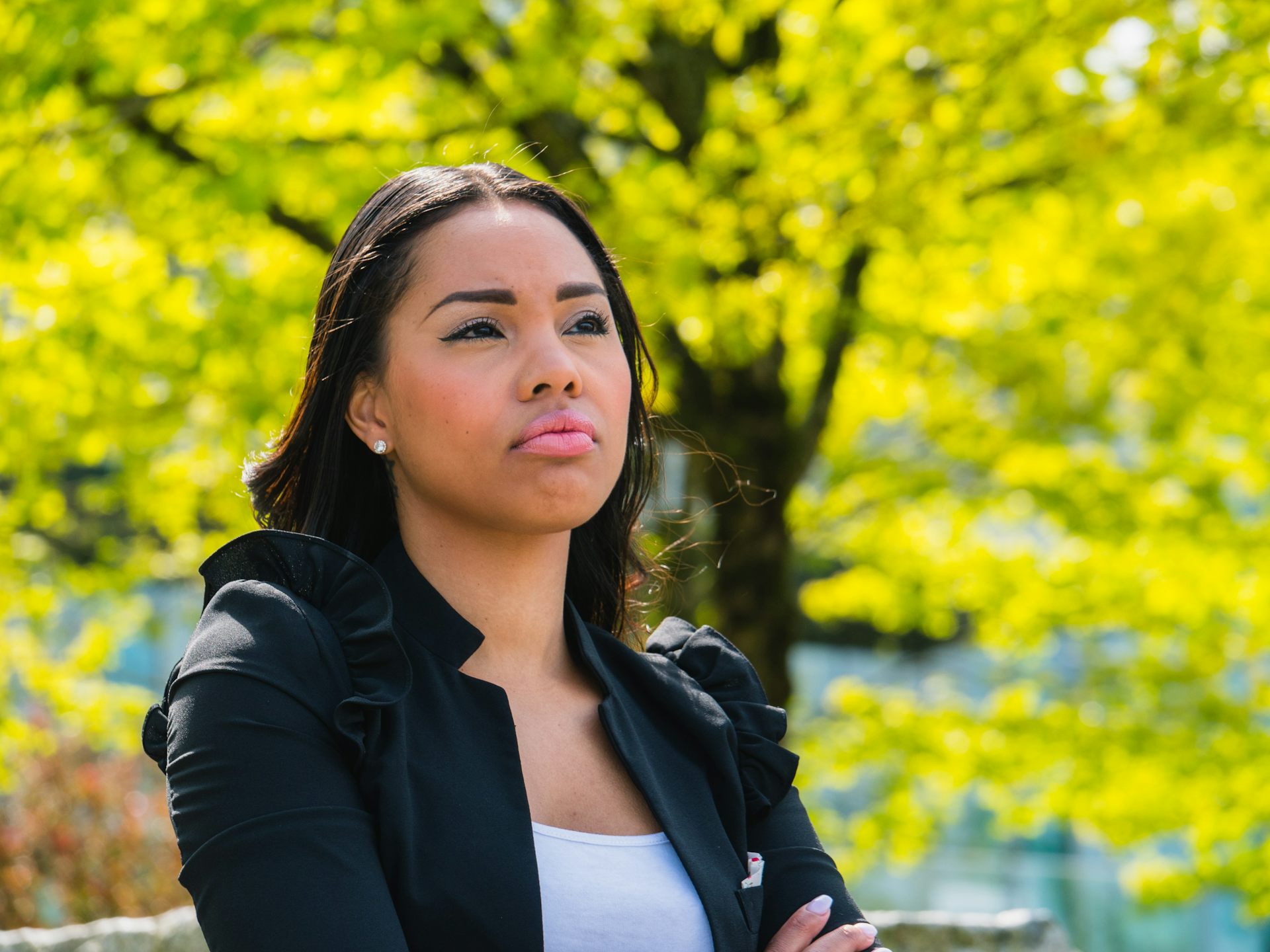 Woman looking unhappy