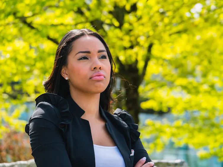 Woman looking unhappy