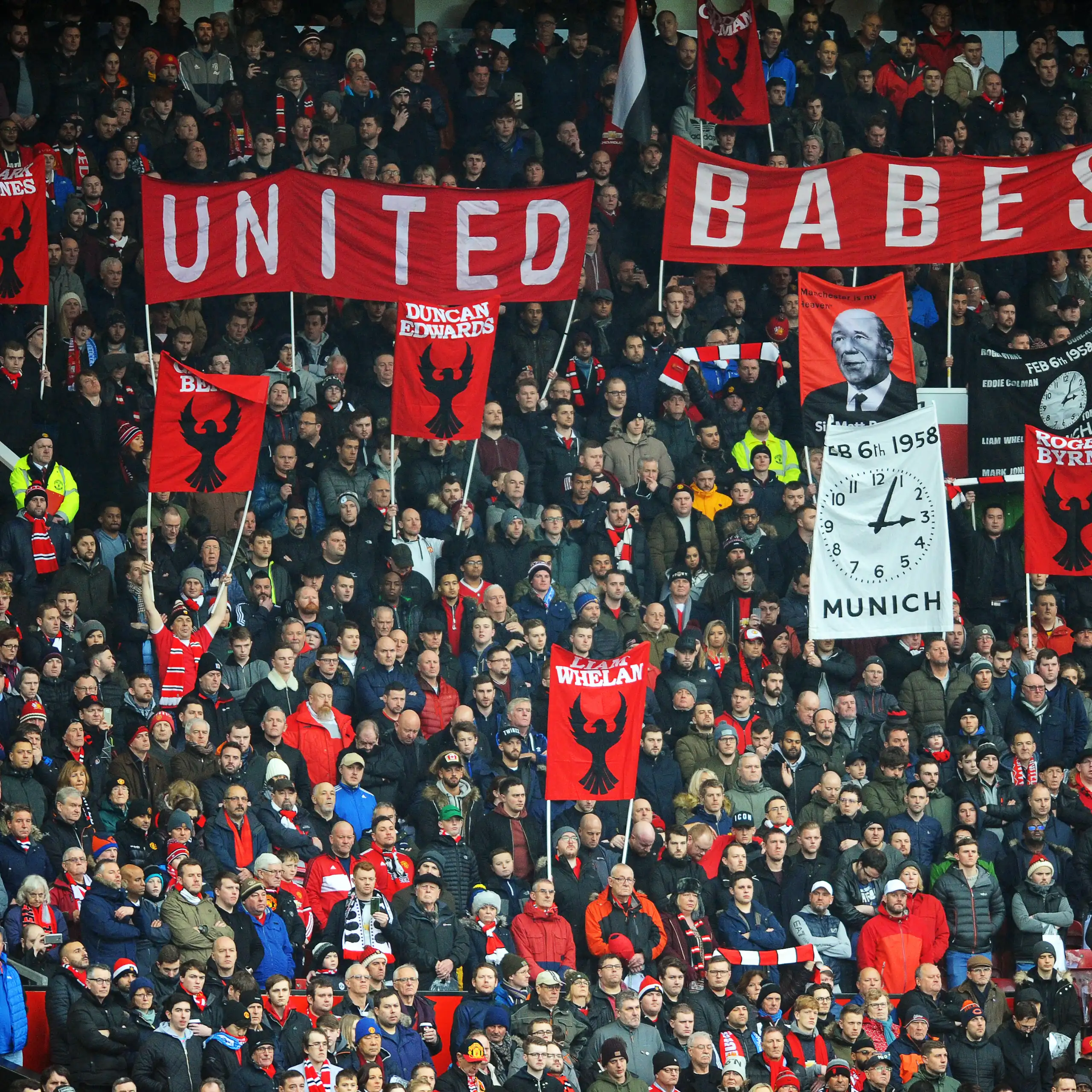Manchester United fans at Old Trafford.