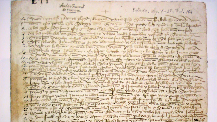 A yellowed manuscript with many lines of faded cursive handwriting.
