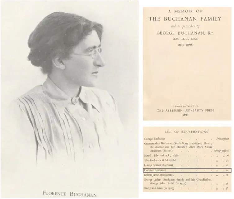 An undated photographic portrait captioned ‘Florence Buchanan’.