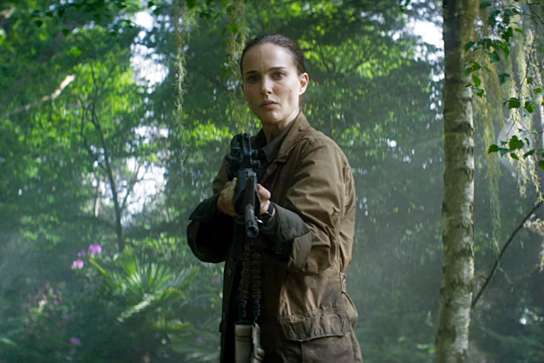 Natalie Portman in a scene from director Alex Garland's 2018 movie, Annihilation.