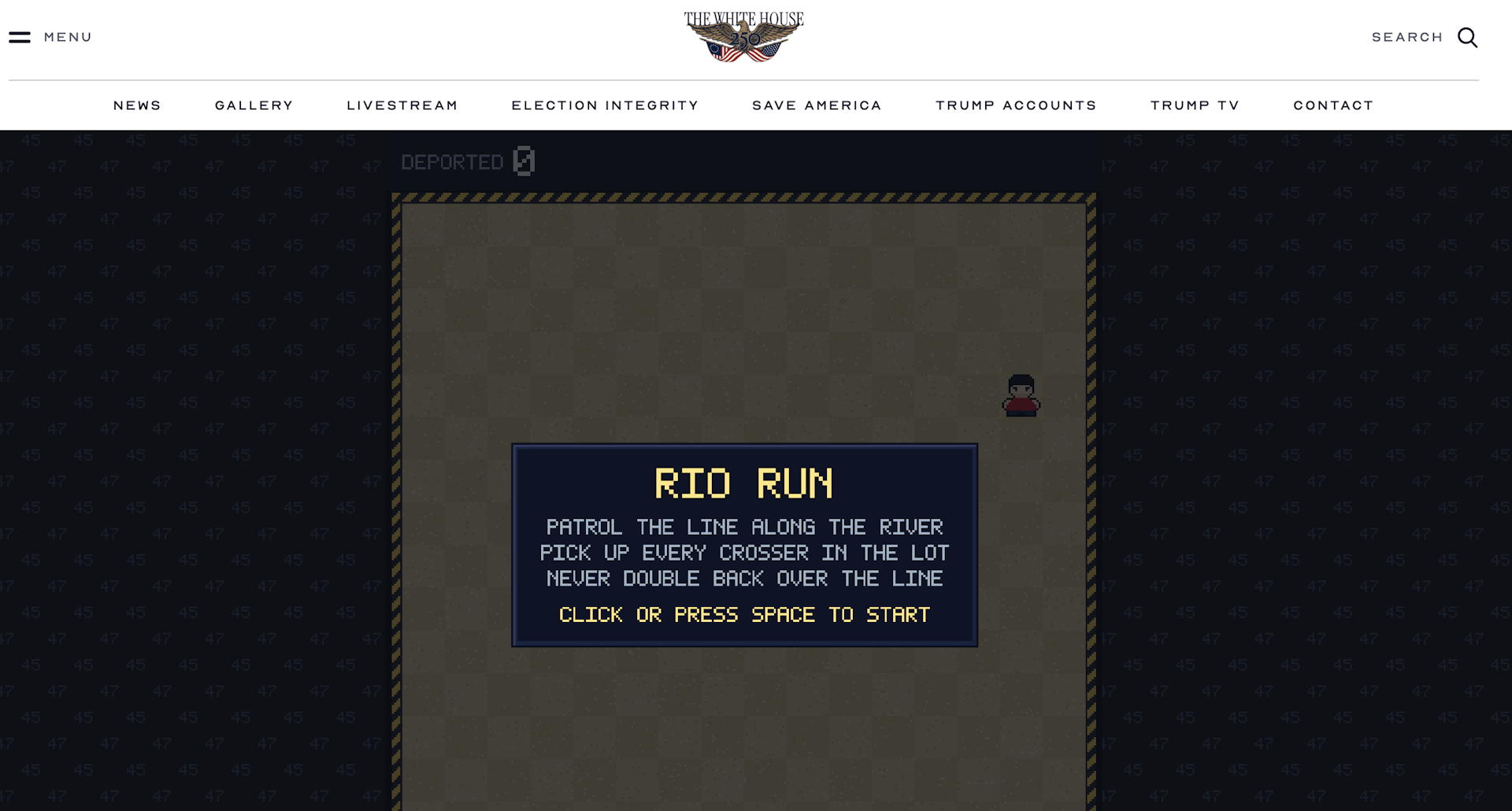 A screen that shows a game called Rio Run.