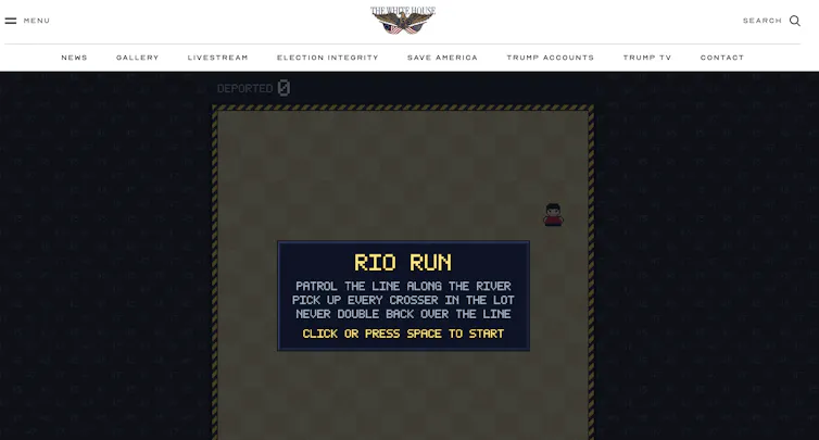 A screen that shows a game called Rio Run.