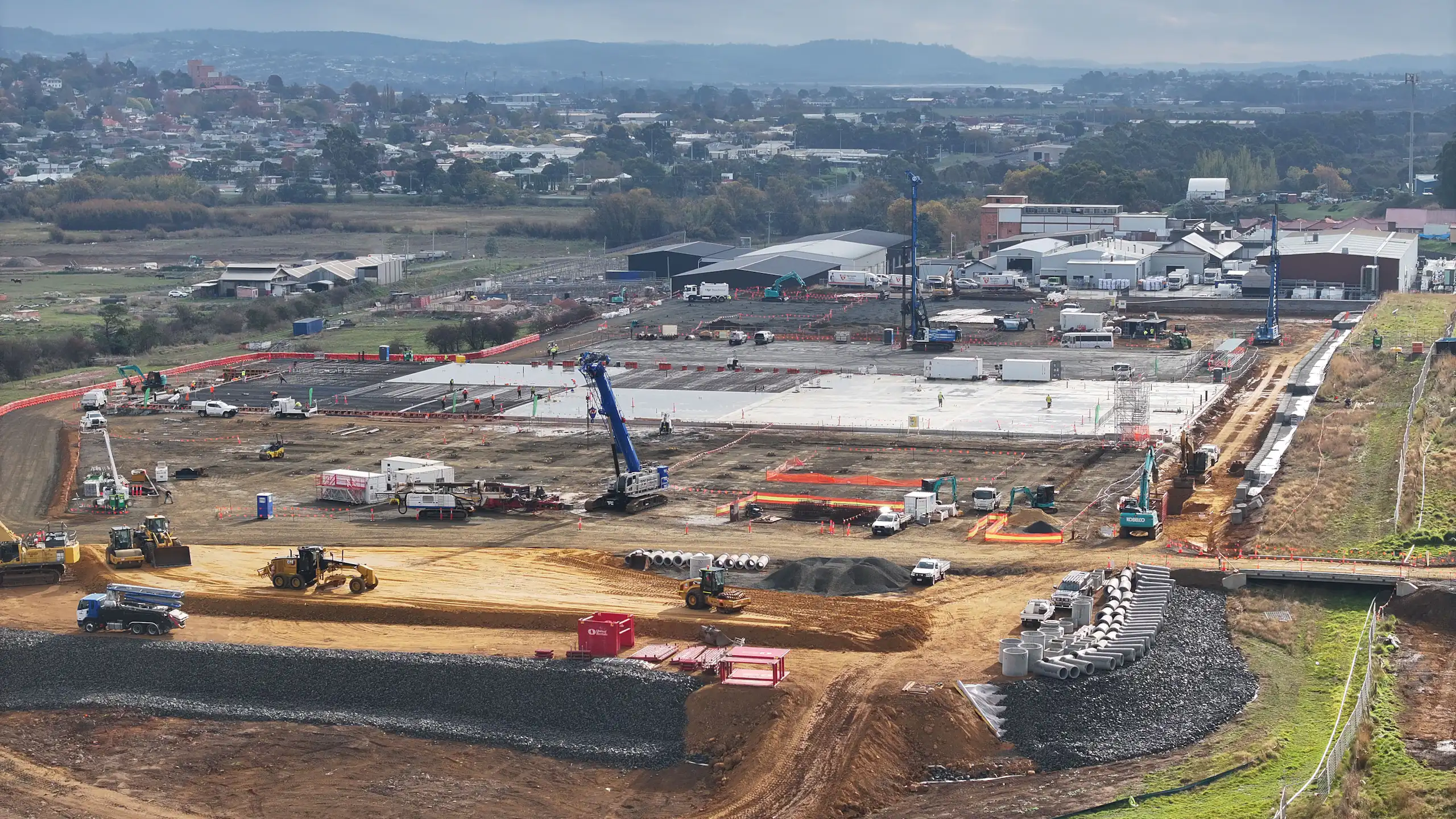 Construction on Firmus Technologies' AI data centre in Launceston.