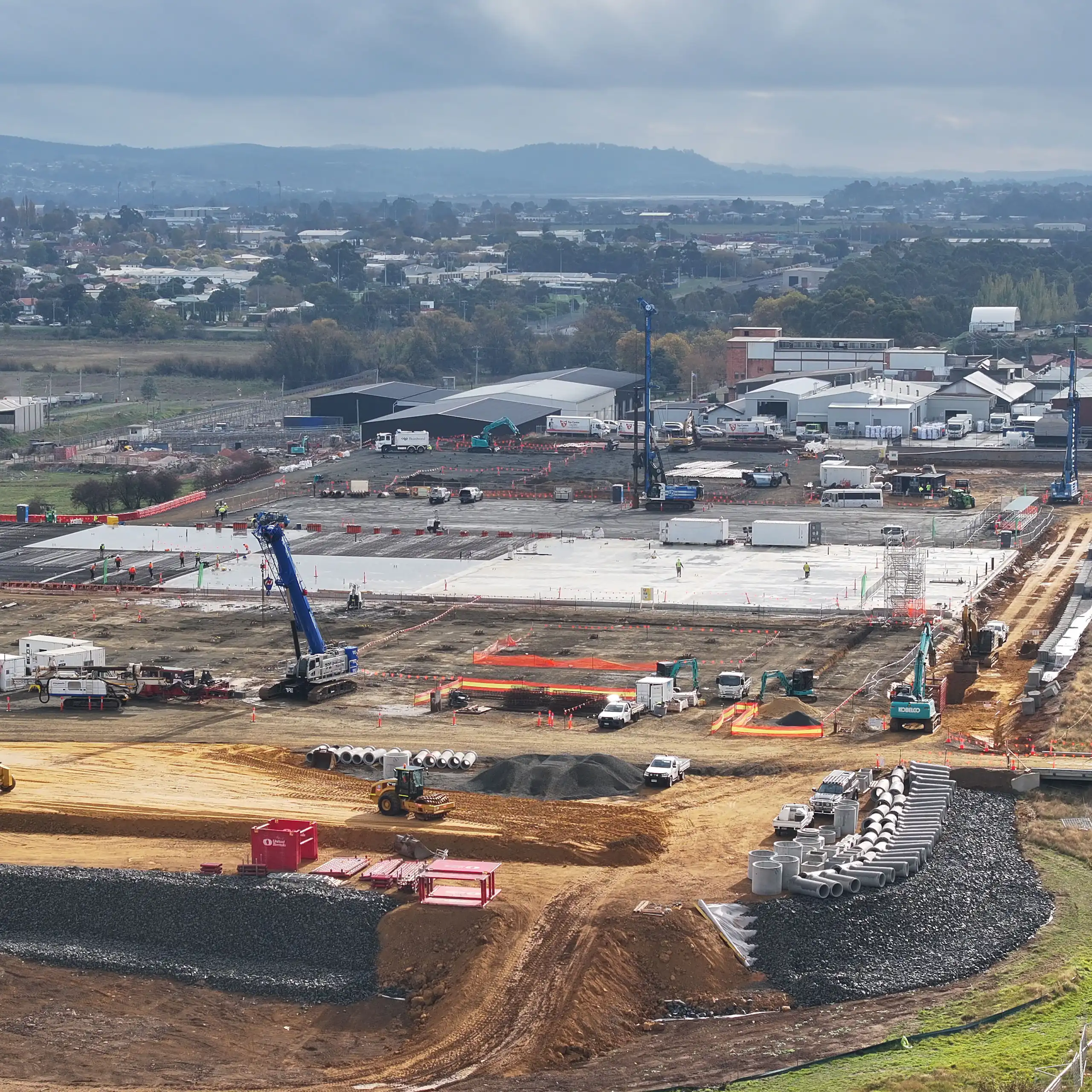 Construction on Firmus Technologies' AI data centre in Launceston.