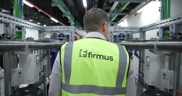 A worker in a Firmus data centre