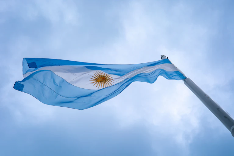 Blue and white flag