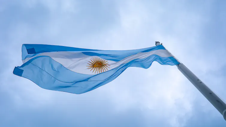 Blue and white flag
