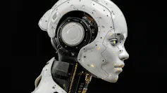 Side view of the head of a humanoid robot