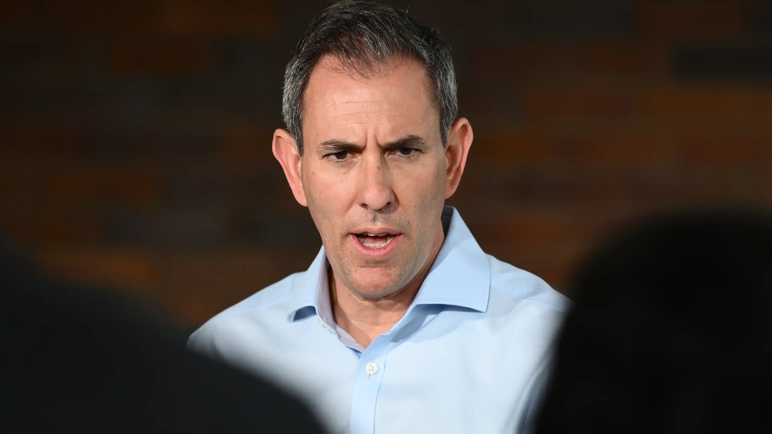 Jim Chalmers speaks at a press conference