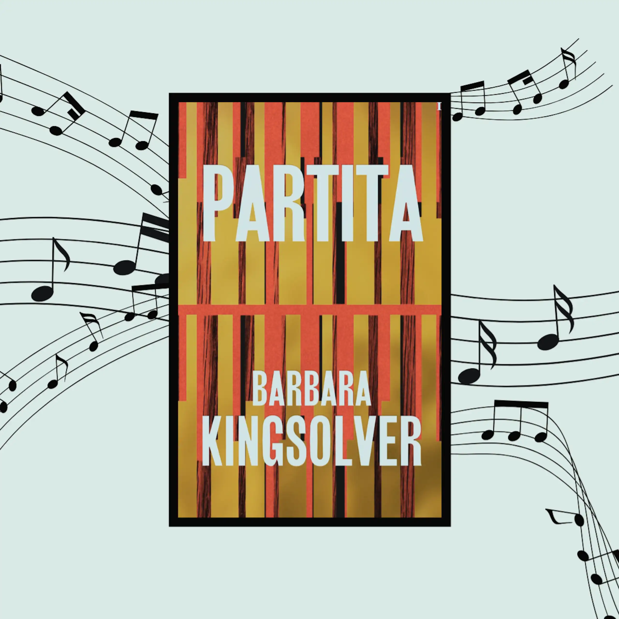Partita book cover and music.