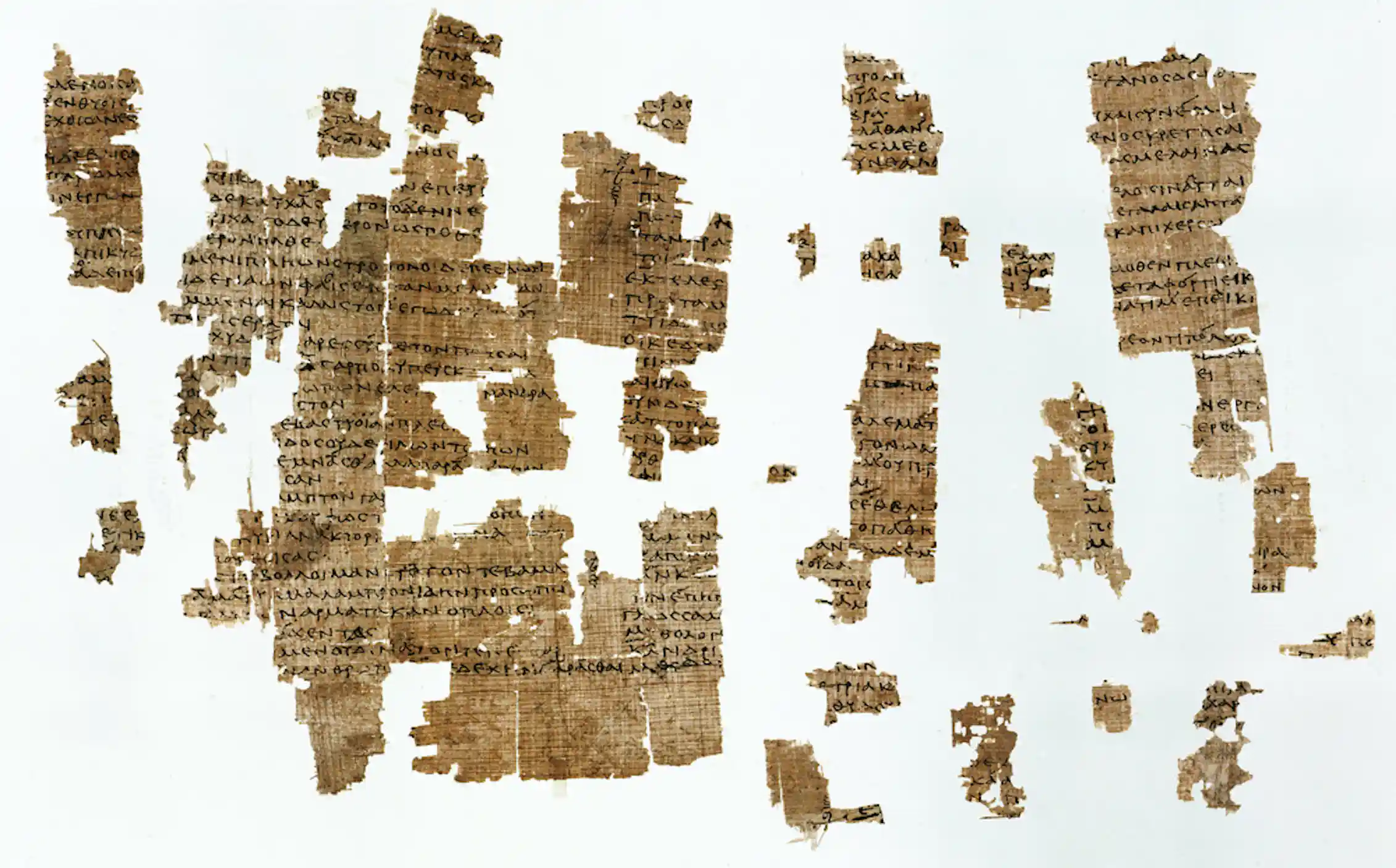Scan of papyri fragments with ancient Greek text