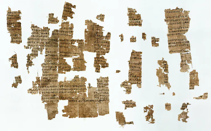 Scan of papyri fragments with ancient Greek text