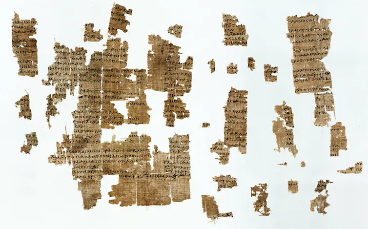 Scan of papyri fragments with ancient Greek text