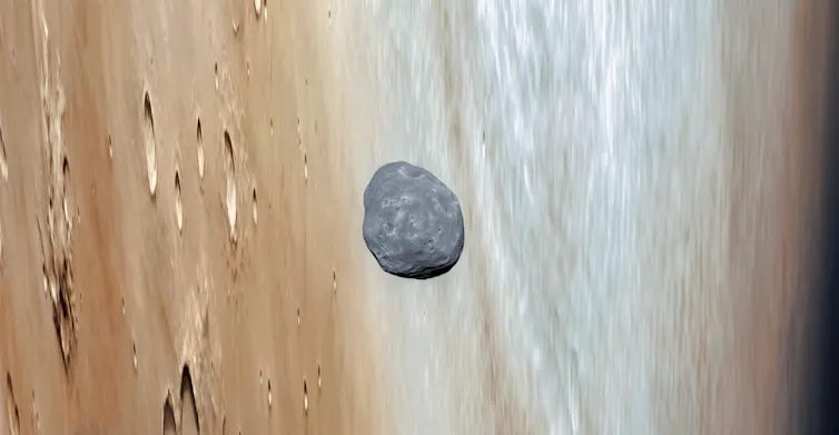 Phobos over Mars.