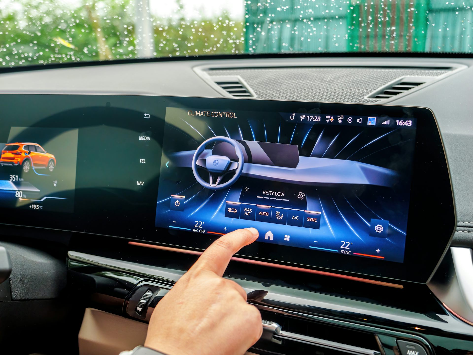 Car interior touchscreen.