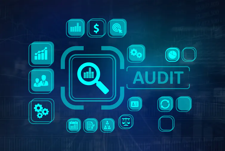 This drawing suggests that someone is using AI tools to conduct an audit.