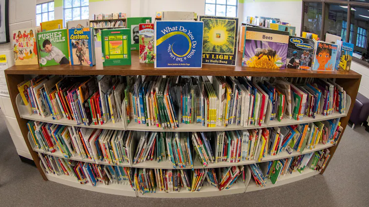 Shelves filled with books