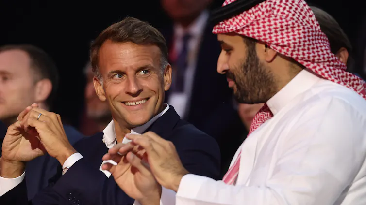 Emmanuel Macron and Mohammed bin Salman sat next to each other at the Esports World Cup closing ceremony in Paris.