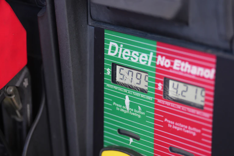 The price of a gallon of diesel fuel is shown electronically on a pump at a QuikTrip station on Oct. 1, 2026, in Greenwood Village, Colorado.