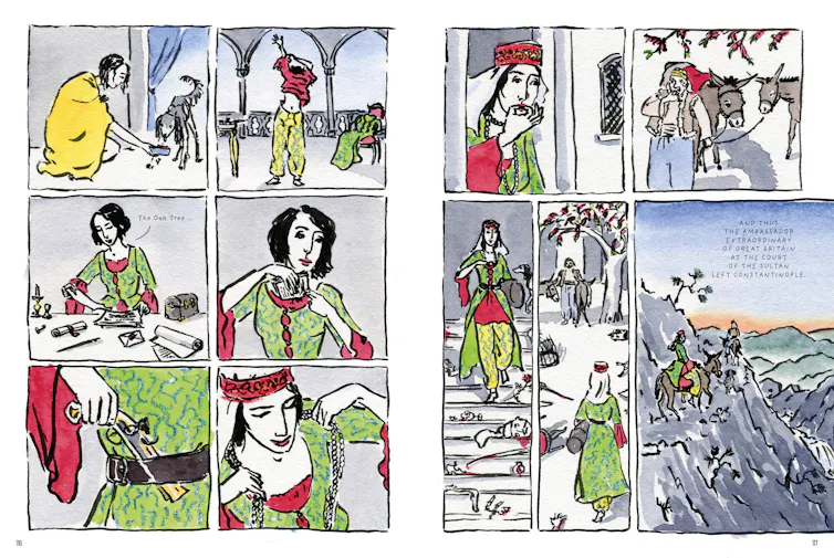 Various illustrations of Orlando in mediaeval dress.