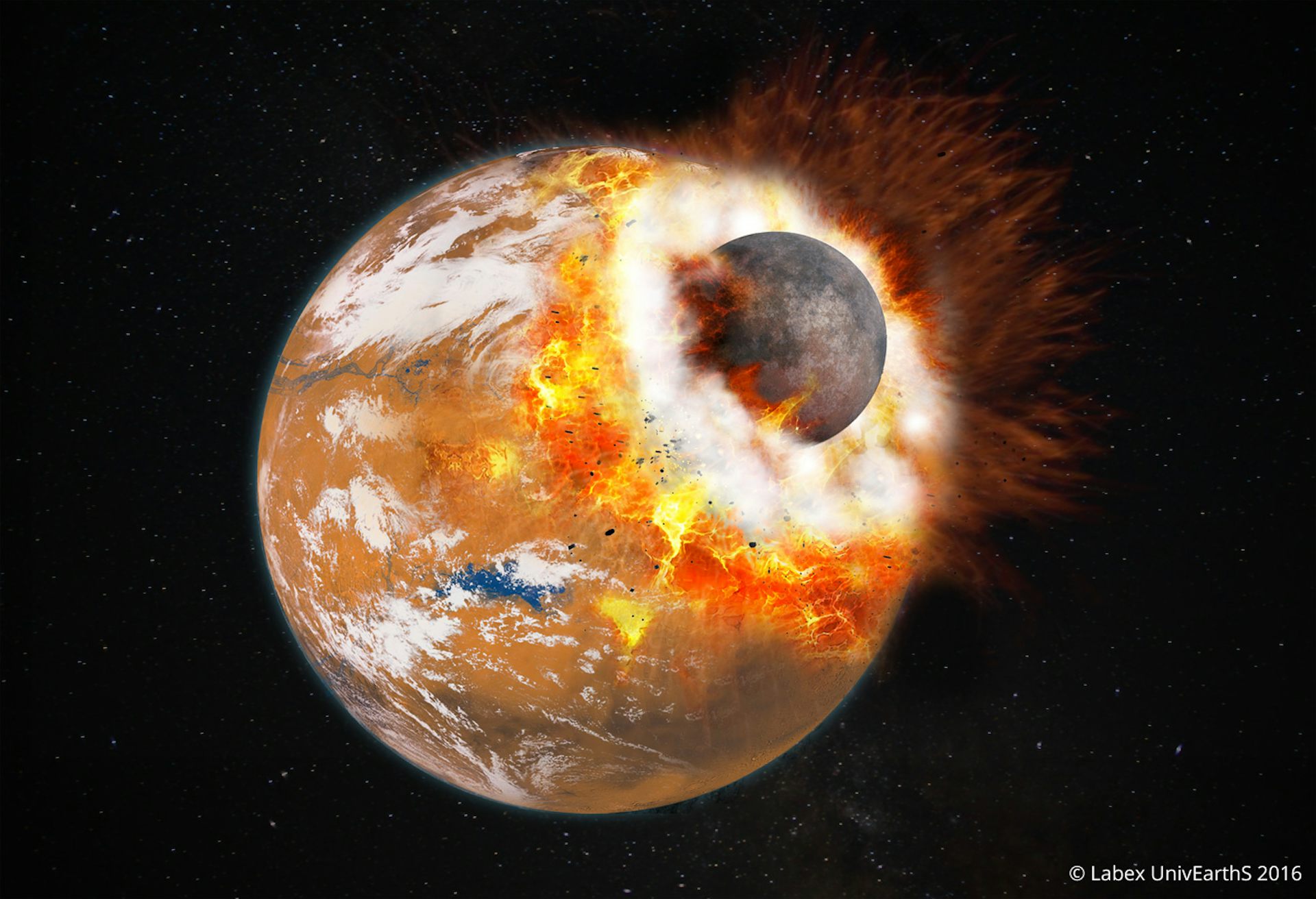 火星への巨大な衝突