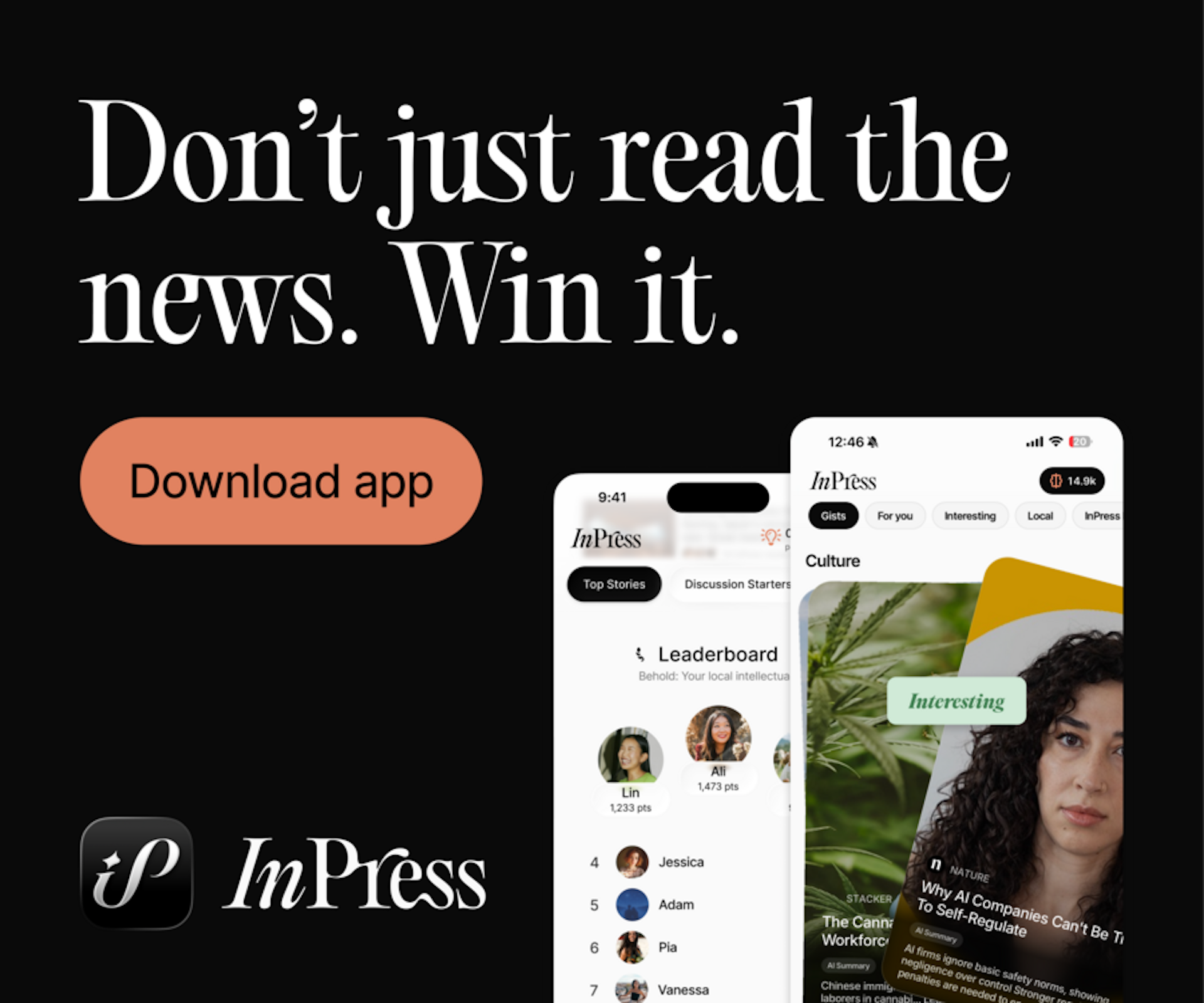 Sponsor message from InPress: Don't just read the news. Win it. Download app.