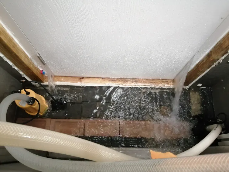 Door with water leaking