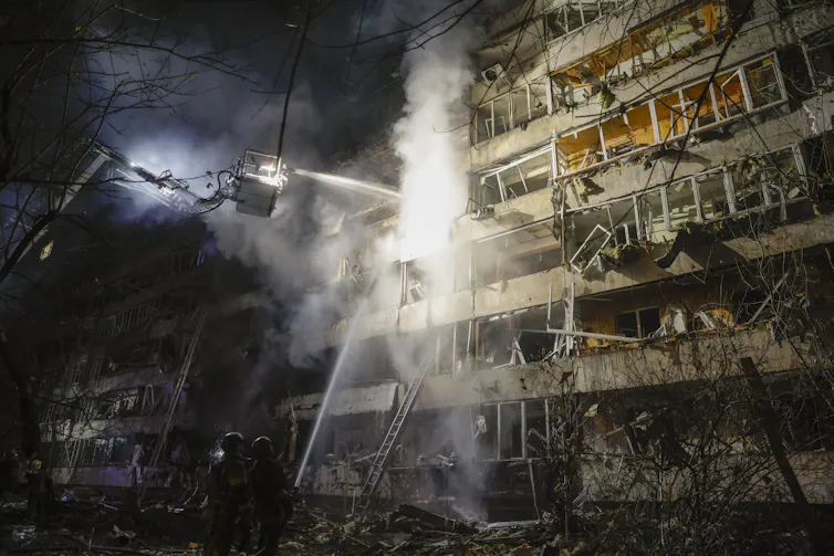 A bombed building.