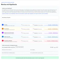 La tarjeta define los diferentes criterios para evaluar un trabajo.